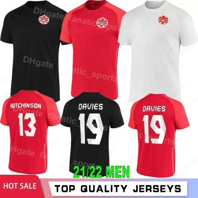 Équipe nationale Canada Soccer Maillots Lucas Cavallini Coupe du monde 2022 Tajon Buchanan Junior Hoilett Cyle Larin Jonathan David Alphonso Davies Maillot de football Kits Rouge