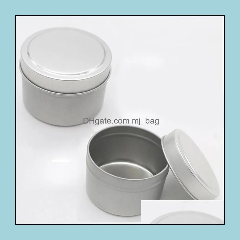 container tinplate with lid candle balm jar party favor round silver color empty jar 4oz wq544