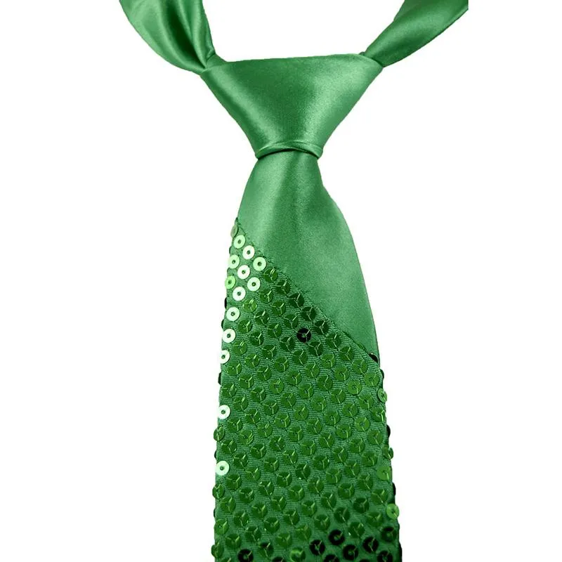 Bow Ties Mens 3 "/7.5cm bred" Green "Color Party Unisex Sequin -slipsar Märke Gift Skjortor Cravat för män Dropbow