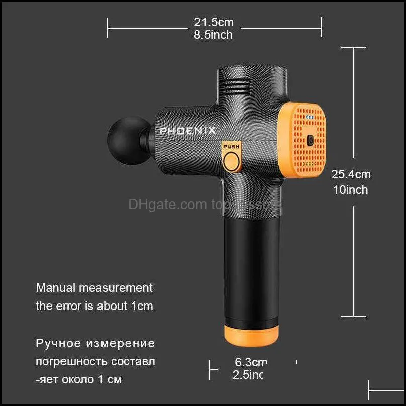 Phoenix a2 Massage Gun Percussion Black Body r Electric Therapy Lcd 4 Heads r MG55008 220125