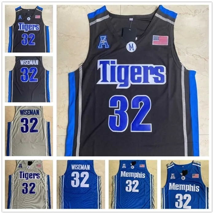 Sj98 Memphis Tigers 32 James Wiseman College Stitched Basketball NCAA University Maglie di alta qualità