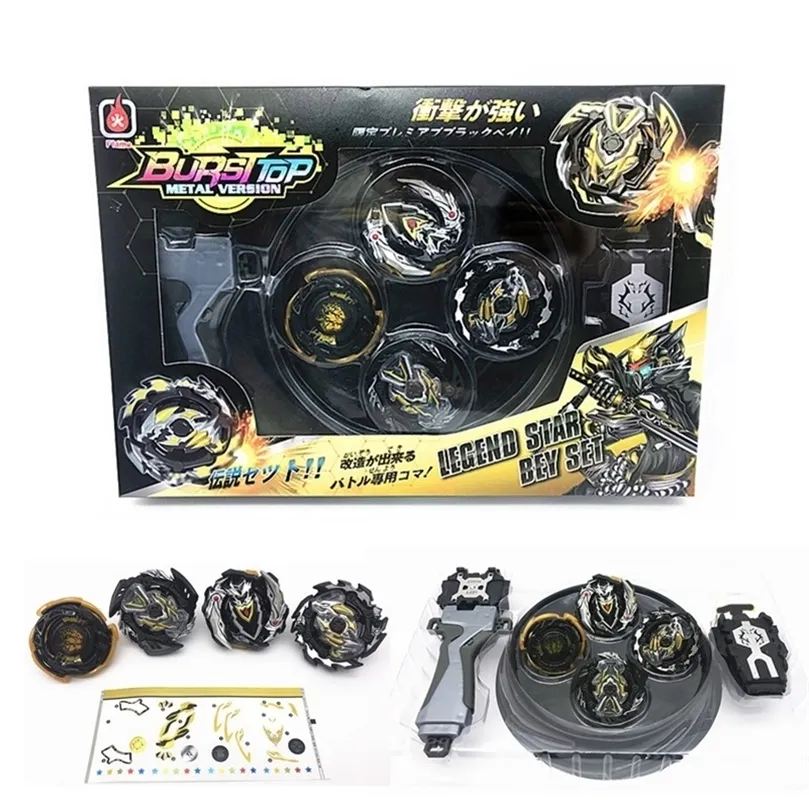 4pcs / set Beyblade arena stade Metal Fusion 4D Battle Metal Top Fury Masters lanceur grip enfants jouet de noël LJ201216