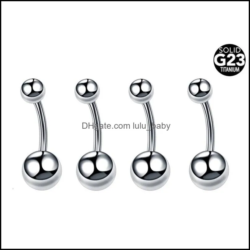 14g solid g23 implant grade titanium belly button ring internally threaded cz navel piercing barbell women body jewelry