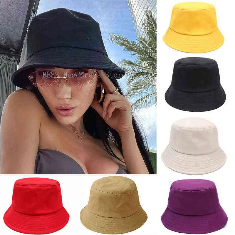 2022 Nouveau Noir Blanc Seau Chapeau Femmes Chapeaux De Soleil pour Enfants Hip Hop En Plein Air Voyage Caps Hommes Plage Soleil Protéger Pêche Unisexe Bonnet Y220411