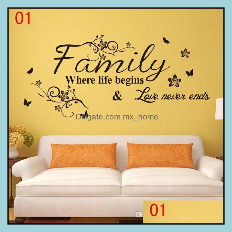 DHL EMS Mix 9 styles Wall Quotes Decal Words Lettering Saying Wall Decor Sticker Vinyl Wall Art Stickers Decals