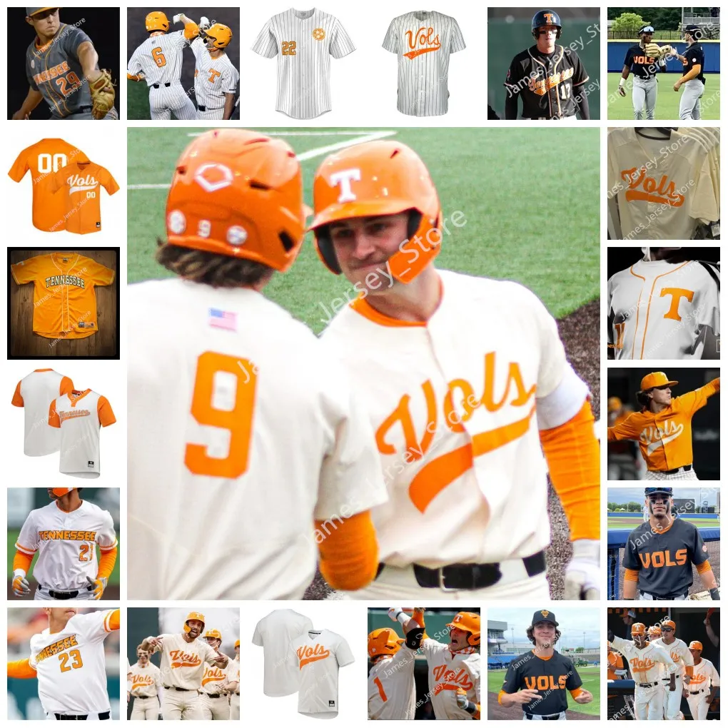 NCAA Custom Tennessee Volunteers Baseball Jersey 1 Drew Gilbert 2 Jorel Ortega 4 Seth Stephenson 5 Logan Steenstra 6 Evan Russell 7 Christian Moore 8 Christian Scott