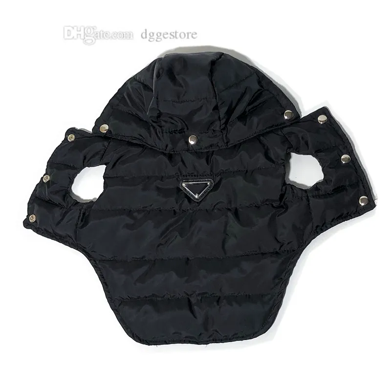 Designer Dog Clothes Winter Coat Warm Dog Apparel Waterproof Windproof Pet Vest Cold Weather Puppy Jacket with Hats for Small Medium Large Dogs Bulldog Black XL A338