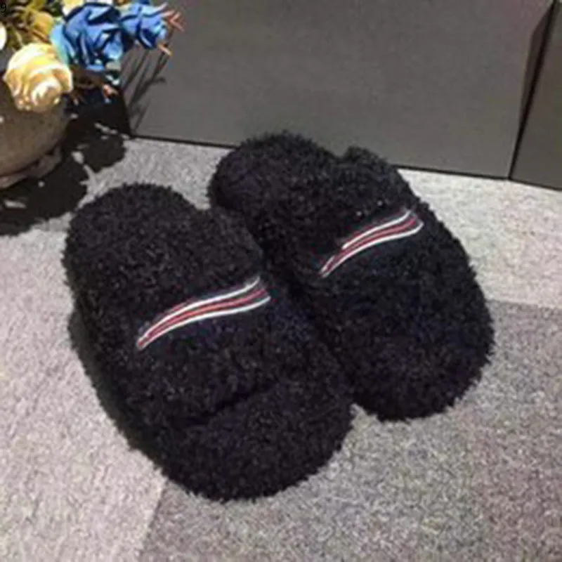 Ladies New Woolen Sheepskin Winter Slipper päls One Piece Lamb Wool Warm and Comfort Wear Resistant Gummi Flat Slippers 35-42 MKHHJ87498