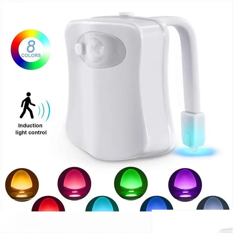 brelong toilet night light led lamp smart bathroom human motion activated pir 8 colours automatic rgb backlight for toilet bowl lights