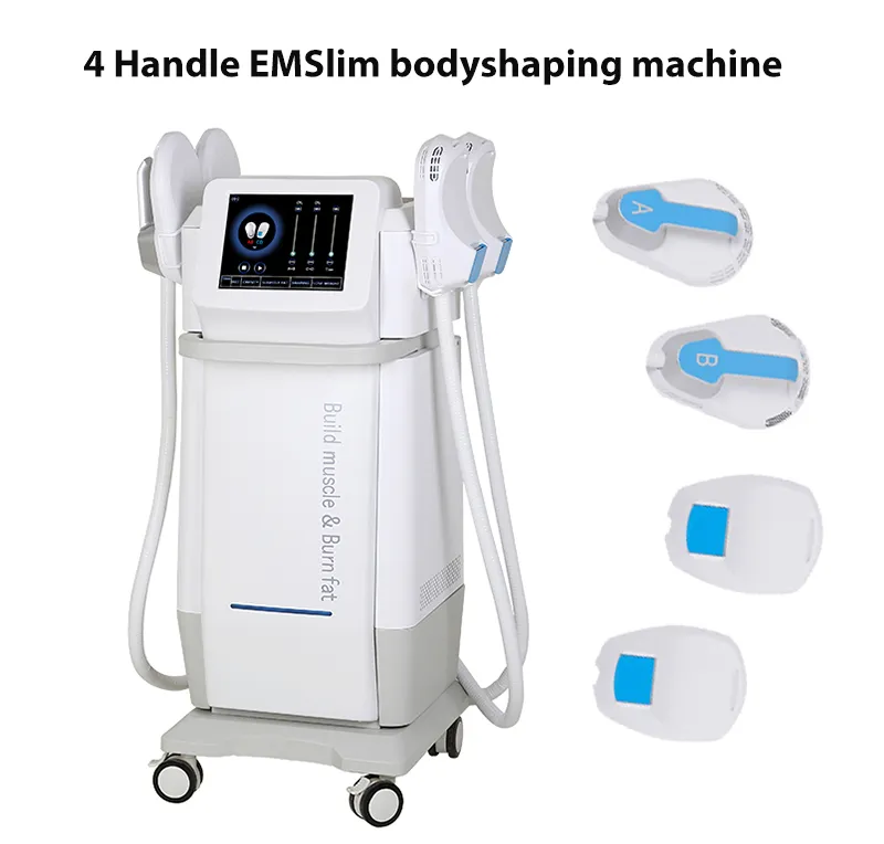 Slim Beauty Muscle Stimulator Body Fat Removal 4 Handtag Machine Emslim Elektromagnetisk Högintensitet EMT Vertikal Maskiner