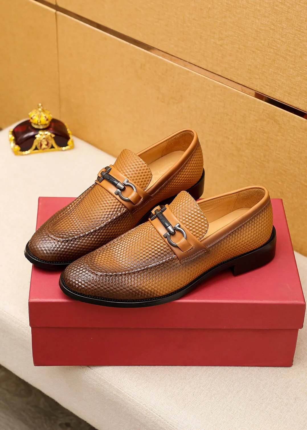 chinese dress ladies Medallion Toe Oxford- Tan Dress Shoes for Men by Lethato