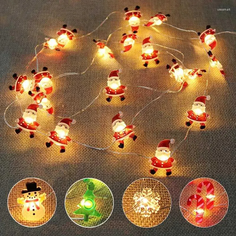Julekorationer Santa Claus Snowflake Xmas Tree LED String Lights Garland Decoration For Home Year Gift 2022 OrnamentChristmas