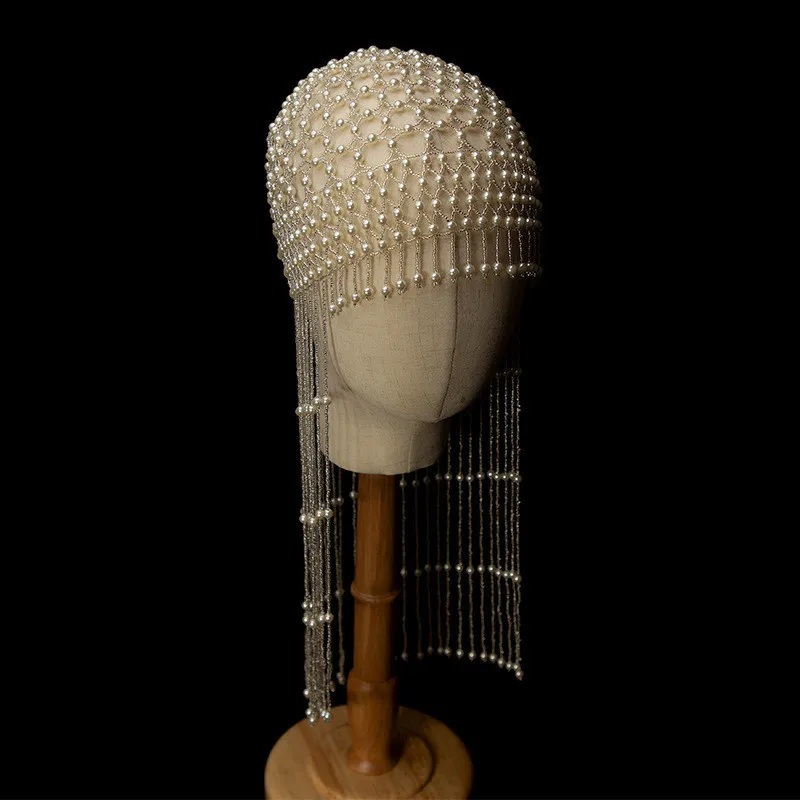 beads ribbon head dress もったいなかっ 【chanuel】