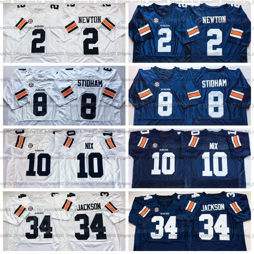 College Football Jersey 2 Cam Newton 34 Bo Jackson 10 Nix 8 Jarrett Stidham Sttiched White Blue Top Quality Jerseys Size S XXXL From Top jerseys000 17.21 DHgate.Com