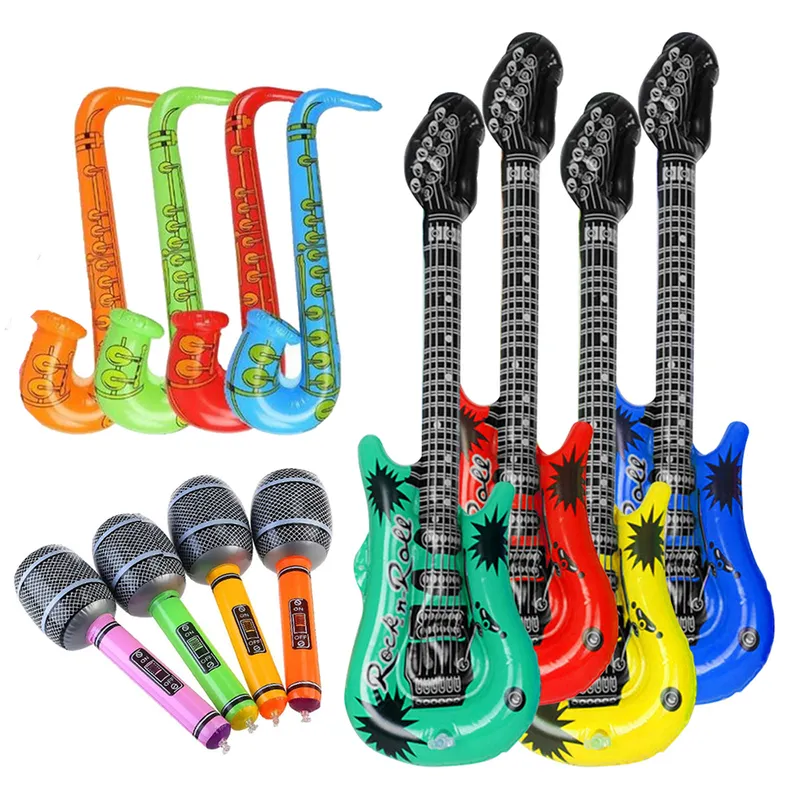 Vakki Inflatable Guitar Saxophone Microphone Balloon Set, 12 Pack