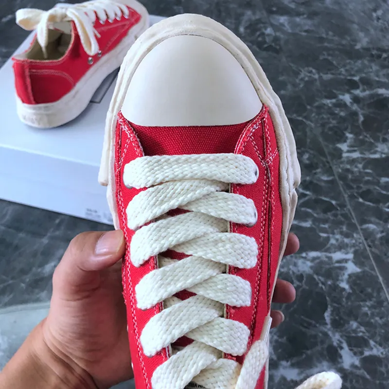Bulk Vintage Yasuhiro Red Solid Canvas Sneakers With Dissolve Sole And Washed Style For Men And Women MMY Casual Canvas Sneakers With Box From Aj boots 75.61 DHgate.Com