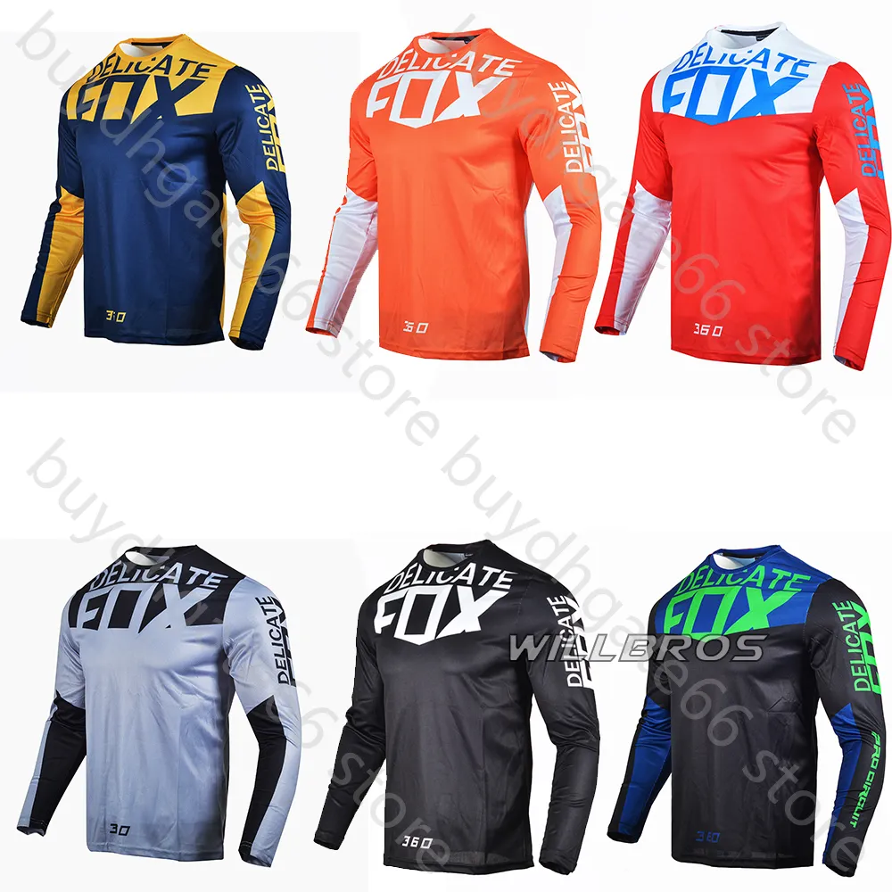 B9b3 Delicate Fox Bike MTB 180 Prizm Long Sleeve Mountain Bicycle t Shirt Motorbike Motocross Motorcycle Atv Bike Riding Jersey