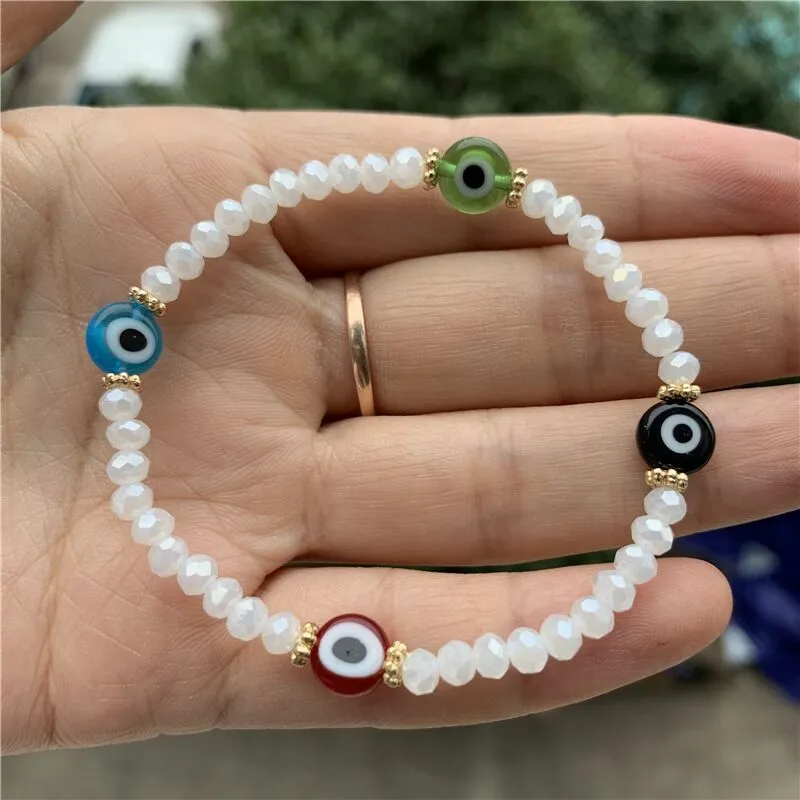 Blue Turkey Evil Eye Charm Jewelry Set - Expandable Bracelet, Earrings & Ring For Women
