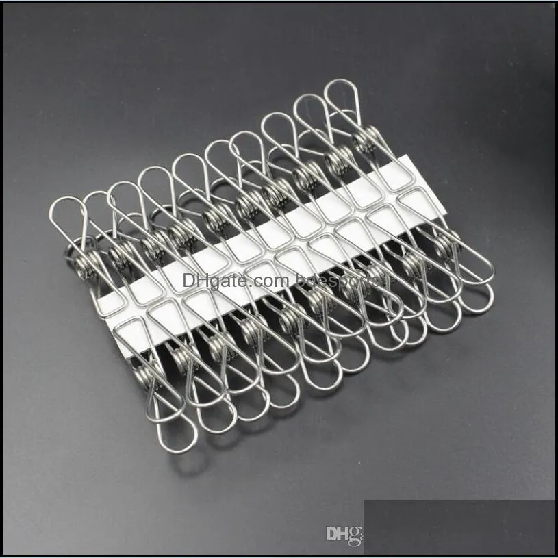 1000PCS/LOT Hot Sale Excellent Quality New Arrival Stainless Steel Spring Clothes Socks Hanging Pegs Clips Clamps Silver Laundry