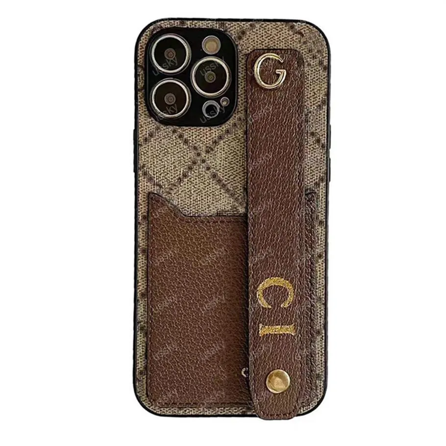 Luxurys Designers кожаные чехлы для телефона g бренд для iPhone 11 12 13 Pro Promax 7/8P XR XSMAX Cover Anti-Fall Case с карманным карманом D223s