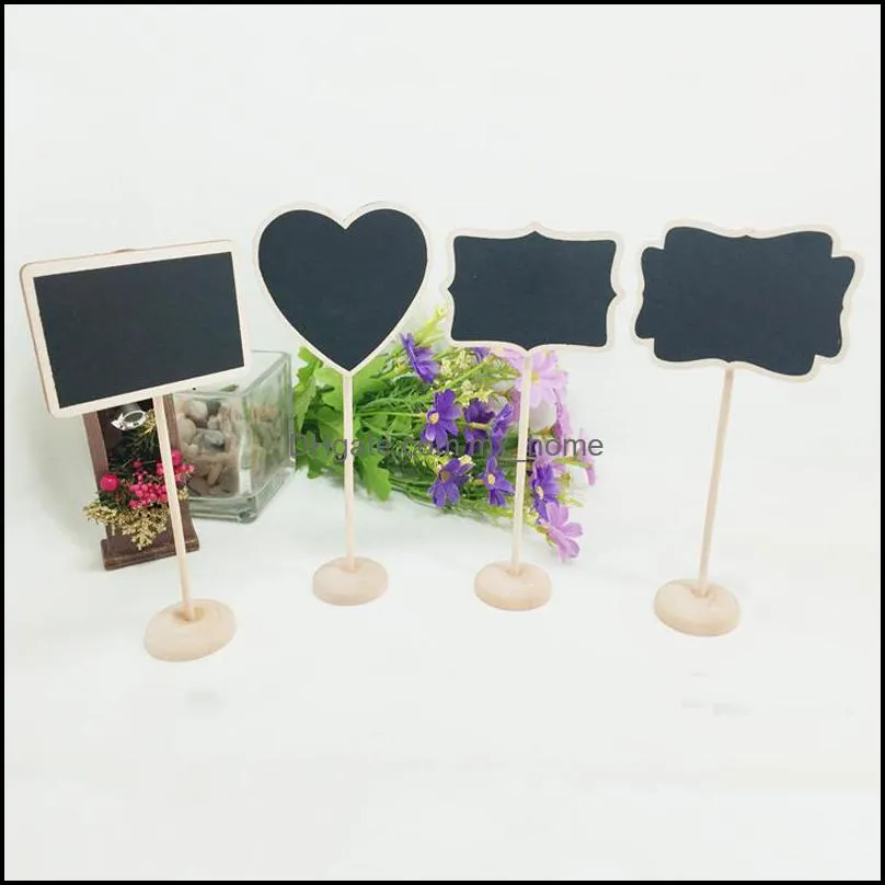 star heart shape mini chalkboard wood place card holder stand for dessert table wordpad message board holder for wedding party vt0432