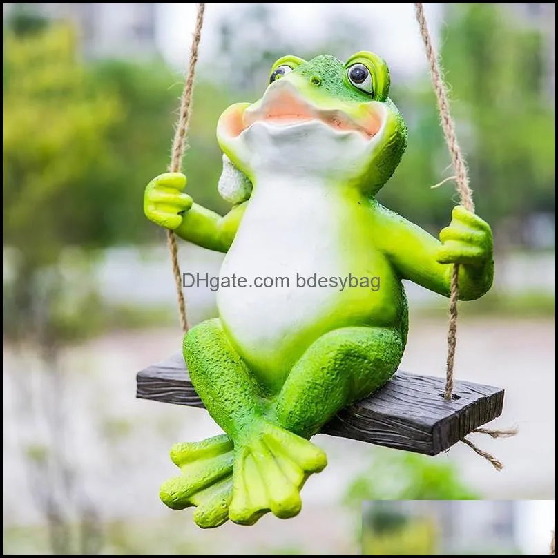 garden decorations creative cute frogs cat dog resin lying santa claus statue hang on tree decorative pendant indoor outdoor decor