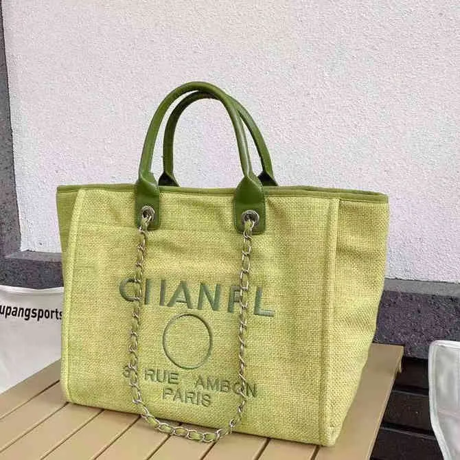 2024 Marque de luxe Sacs de plage brodés Ch Designer Femmes Toile Sacs à main de soirée Classique Femme Grand Shopping Grande capacité Sac pour dames