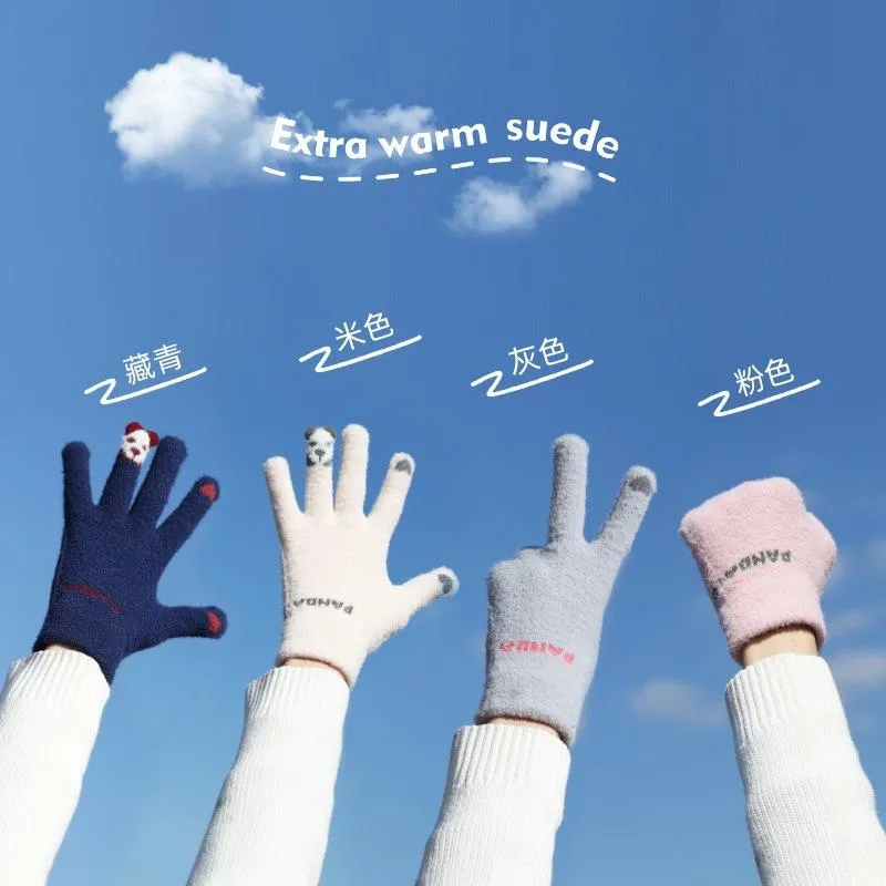 5本の指の手袋秋と冬の女性とベルベット温かい冷たいかわいい学生屋外ライディングタッチスクリーンfingersfive