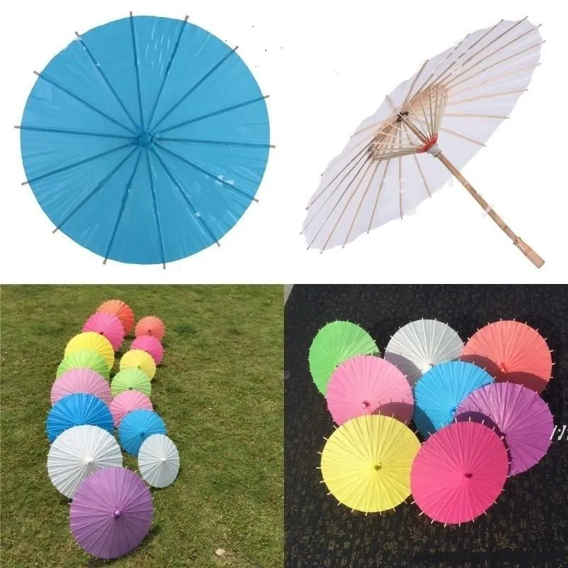 60cm Chinois JapanesePaper Parasol Papier Parapluie pour les demoiselles d'honneur de mariée Faire fête Summer Sun Shade Kid taille LJJB14817