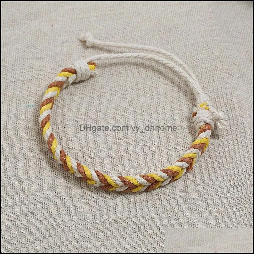 simple handmade women men ethnic style charm bracelets braided rope colorful lovers bangle party club jewelry
