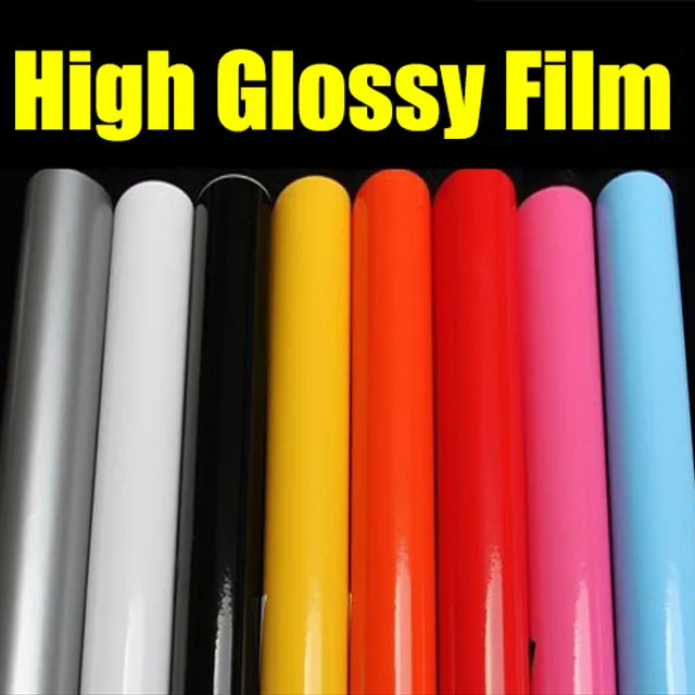 20/30/40/50*152cm Black Glossy Vinyl Film Gloss Glossy Car Wrap Foil 스티커 가공유 무료 오토바이 자동차 포장