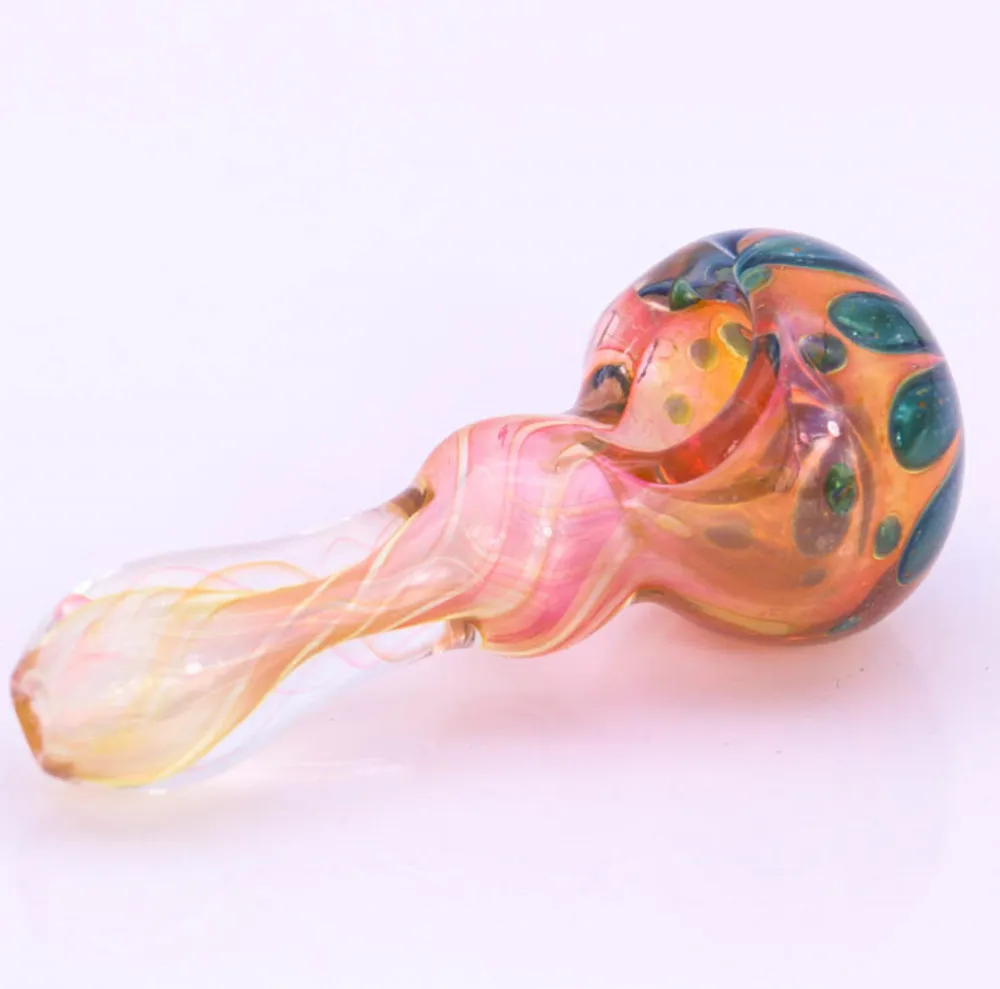 3.7" Colorful Water Pipe Gourd shape Glass Pipe Handmade Tobacco Pipes For Dry Smoking Mini Bubbler