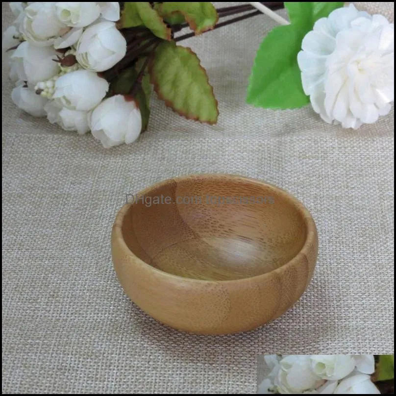 Empty Bamboo Facial Mask Bowl with Spoon Cosmetic Wooden Mask Tools DIY Tableware Makeup Container Set F925