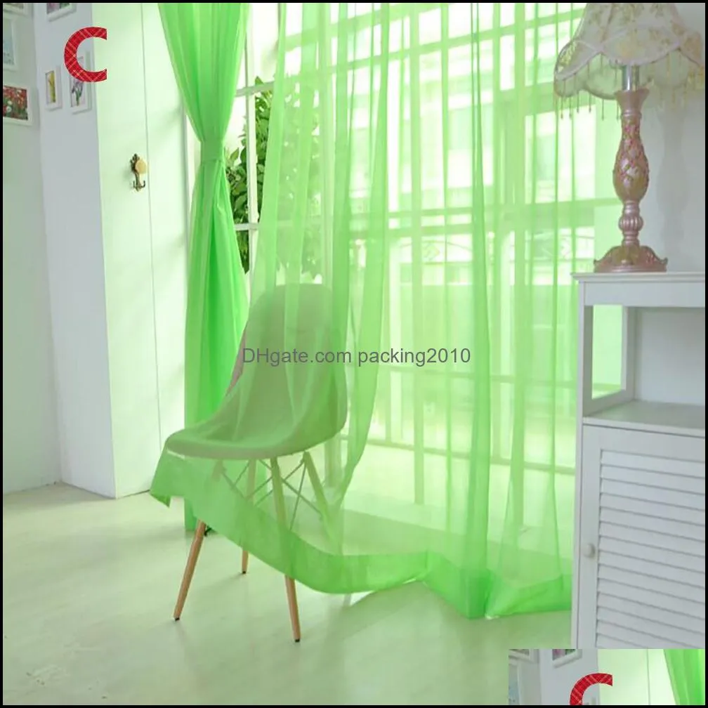 Gajjar Pure Tulle Door Window Curtain Drape Panel Sheer Scarf Valances Micro-transparent Light-weight Gauze Transmission 100x200