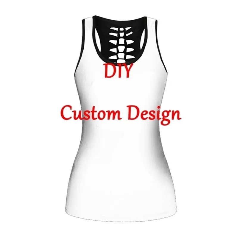 DIY Custom Design Strand Sommer 3D gedruckt Damen sexy Tank tps Casual Hollow Out Weste Damenmode Drop 220704gx