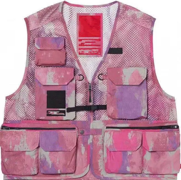 Multi-Pocket Fishing Vest for Men and Women - Pink Vest Jacket