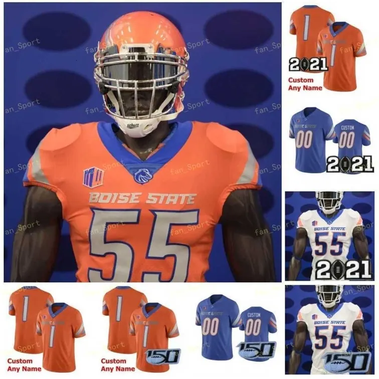 Nik1 Custom Boise State Football Jersey College 19 Hank Bachmeier 24 George Holani 34 Robert Mahone 99 Curtis Weaver 38 Leighton Vander Esch