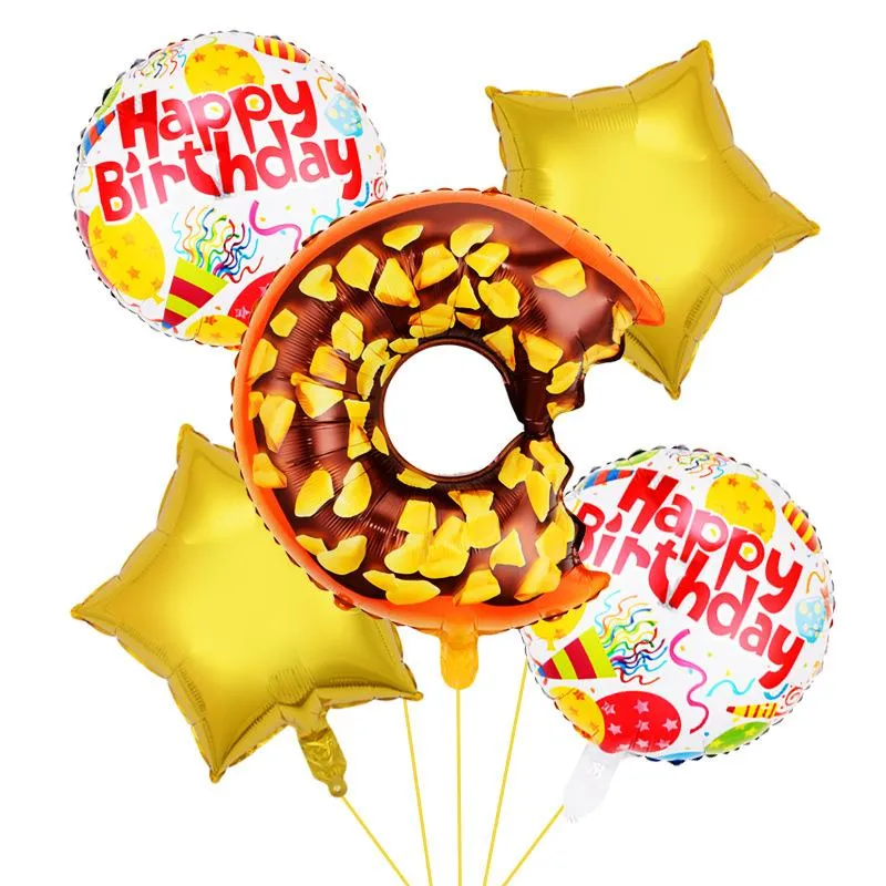 Party Decoration Donut Foil Balloon Happy Birthday Wedding Xmas Baby Shower Aluminum Inflatable Balloons Event Supplies Kids Toys