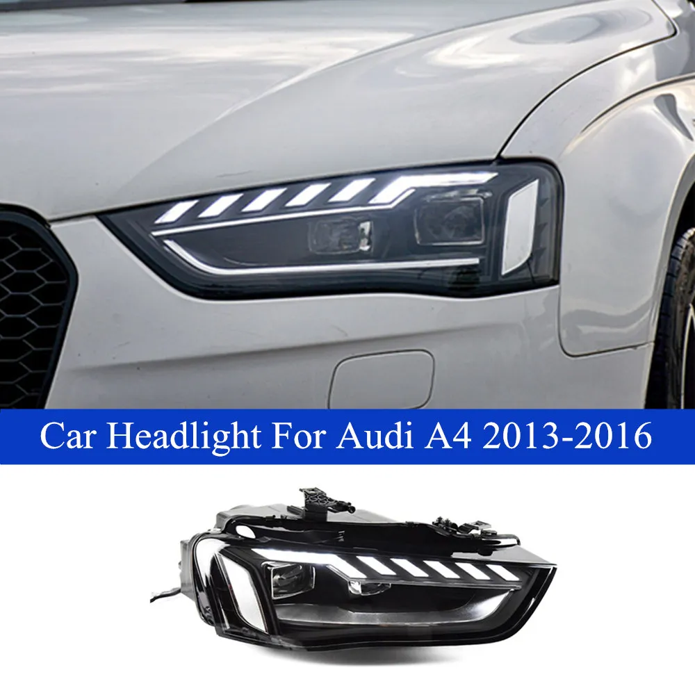 Zespół reflektorów w ciągu dnia LED dla Audi A4 samochodu światło na głowę 2013-2016 RS4 B9 Dynamic Turn Signal Signal Auto Automatyczne lampy