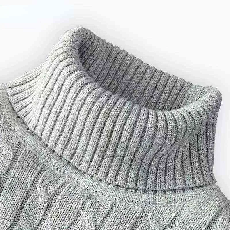 Automne et hiver nouveau pull à col roulé chaud pour hommes couleur unie pull tricoté extensible pull pour hommes bas L220730