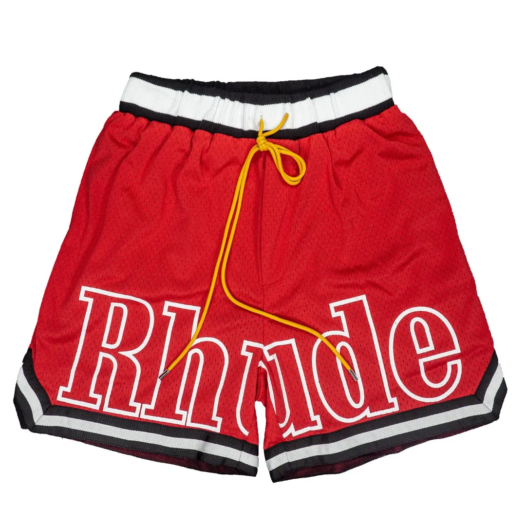 RH Designer Men Limited Rhude Shorts Summer Swime Swime Knee Lene Street Sports Blants