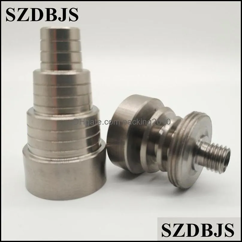 Gr2 G2 Domeless Titanium Ti Nail 6 In 1 Fit for Both Male & Female 10mm 14mm 18mm Glass Bong water pipe for Electronic Dabber Kit