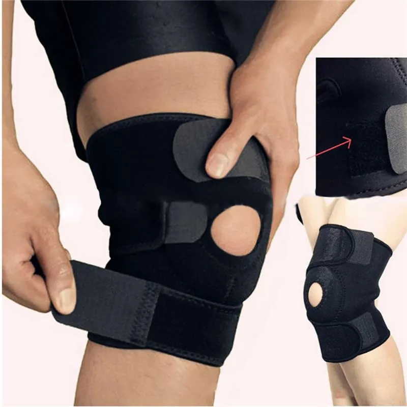 Elbow & Knee Pads Pcs Adjustable Strap Elastic Patella Sports Support Brace Black Neoprene Kneepad Safety Fitness SupportElbow