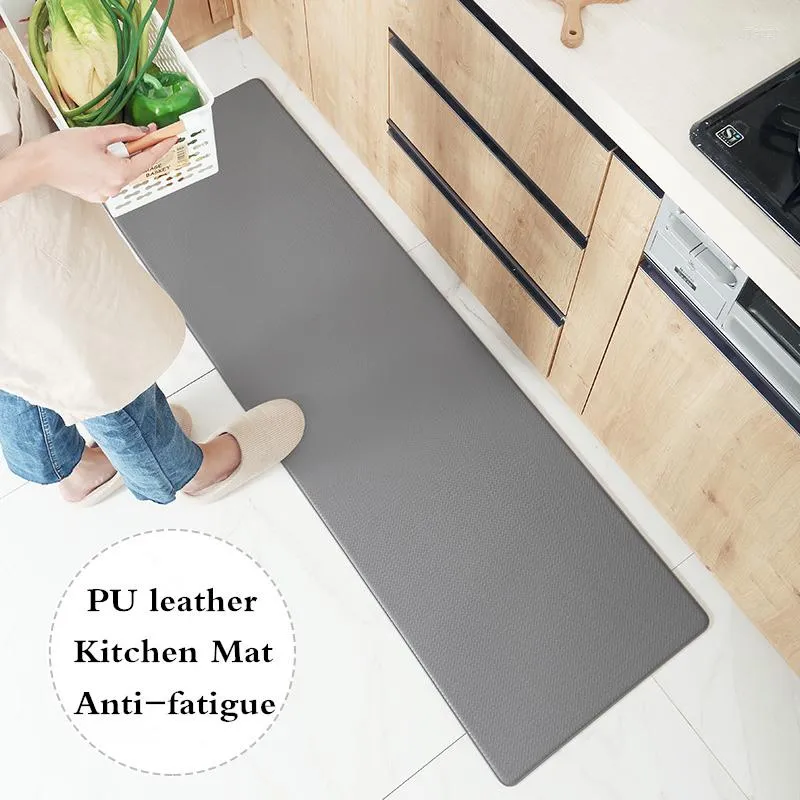 Long Kitchen Mat Waterproof and Oil-proof Kitchen Floor Mat Anti-fatigue  Foot Pad Anti-slip Wear-resistant Kitchen Rug Door Mat