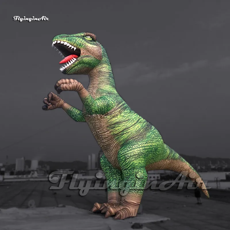 Duży nadmuchiwany Tyrannosaurus Rex Symulacja Jurassic Park dinozaur Model dmuchania zielonego balonu t-rex na imprezę na świeżym powietrzu