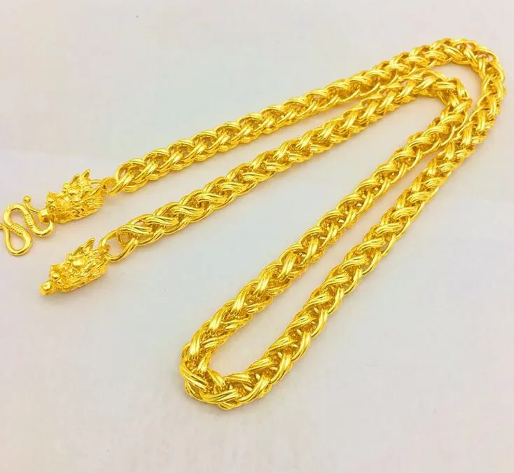 Collar de linterna para hombre chapado en oro con cadenas de 18 quilates