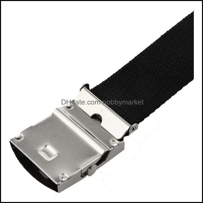 Canvas Belt Style with Silver buckle and Tip 43 inch Long(black)