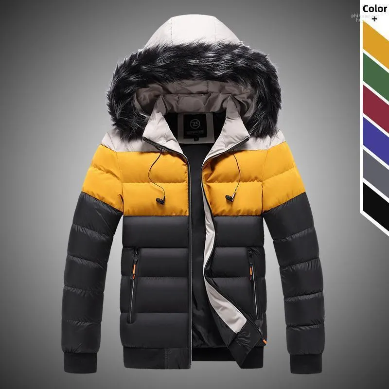 Männer Unten Parkas Mode Männer Mit Kapuze Pelz Kragen 2022 Winter Dicke Warme Jacken Männlichen Baumwolle Thermische Outdoor Winddicht Oberbekleidung phin22