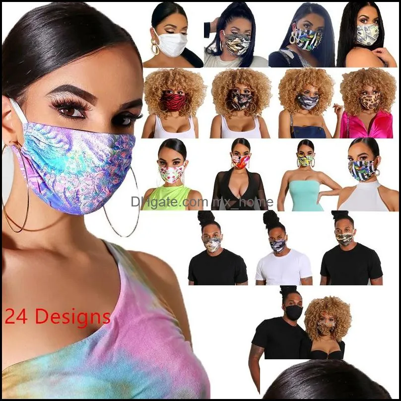 Designer Face Mask Luxury Washable Dustproof Riding Cycling Sports Floral Print Fashion Masks For Men And Women 10Pcs Drop Delivery 2021 Hou