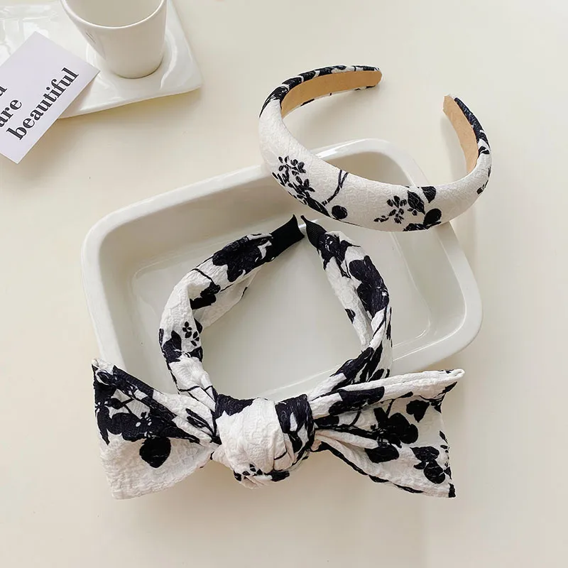 Floral Big Bow Sponge Headband Fashion Hair Accessories Women Trend Temperament Hairband Hair Band Girl Sweet Wind Headwear New